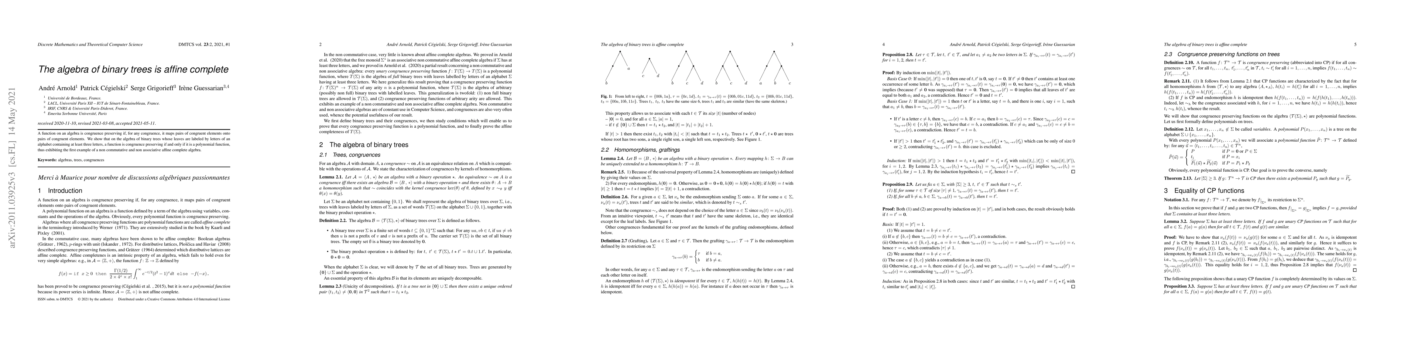 Thumbnail for The algebra of binary trees is affine complete