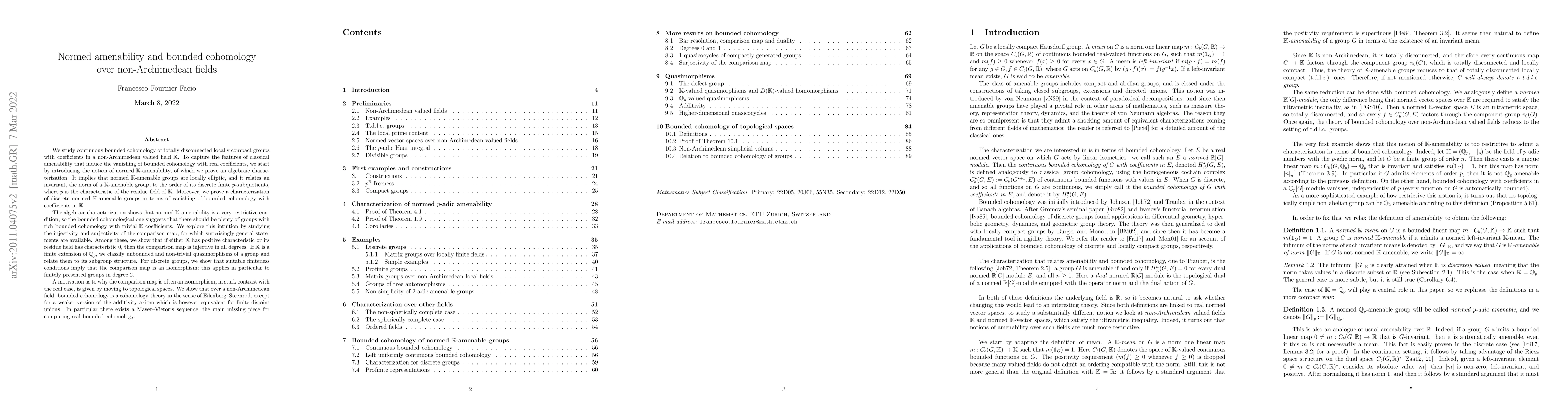 Thumbnail for Normed amenability and bounded cohomology over non-Archimedean fields