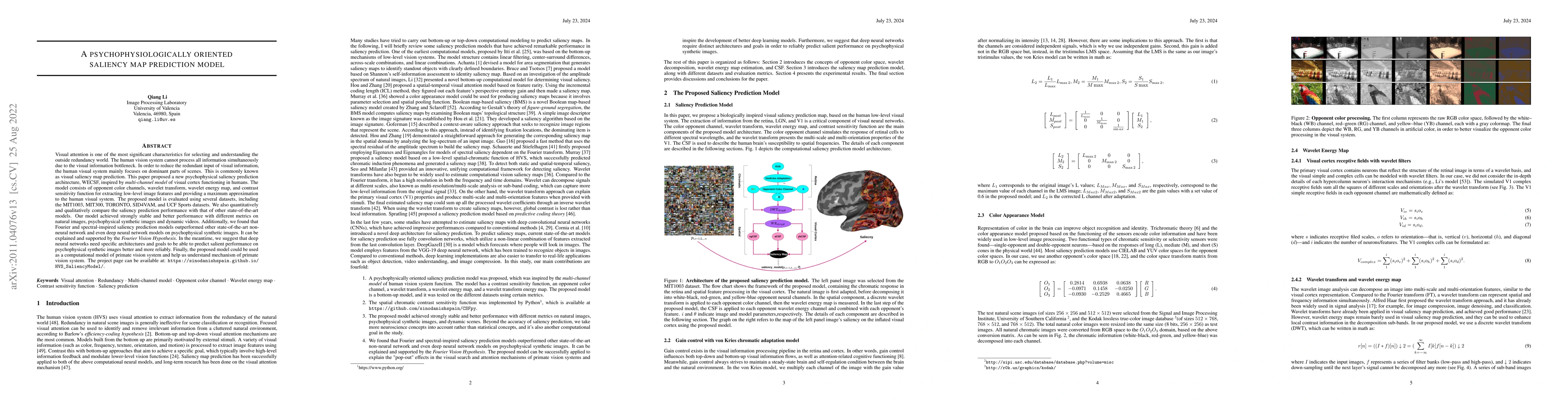 Thumbnail for A Psychophysically Oriented Saliency Map Prediction Model