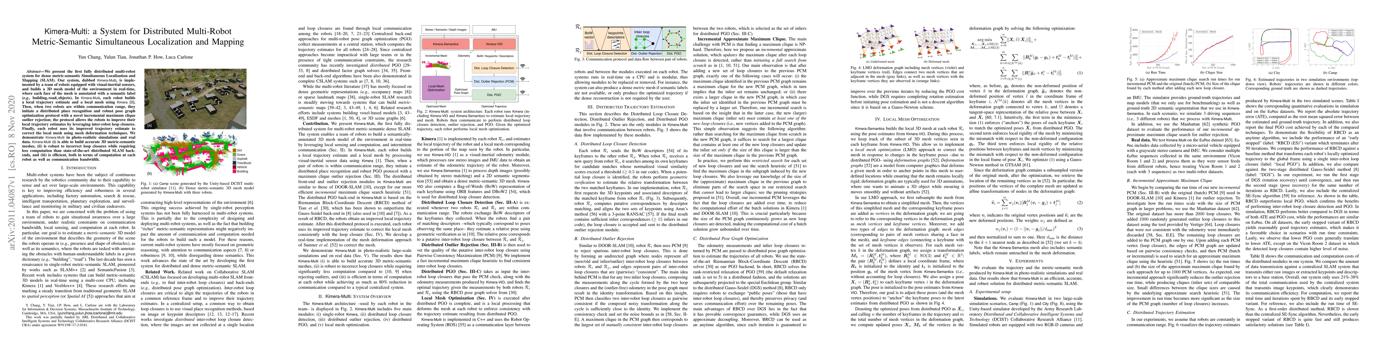 Thumbnail for Kimera-Multi: a System for Distributed Multi-Robot Metric-Semantic
  Simultaneous Localization and Mapping