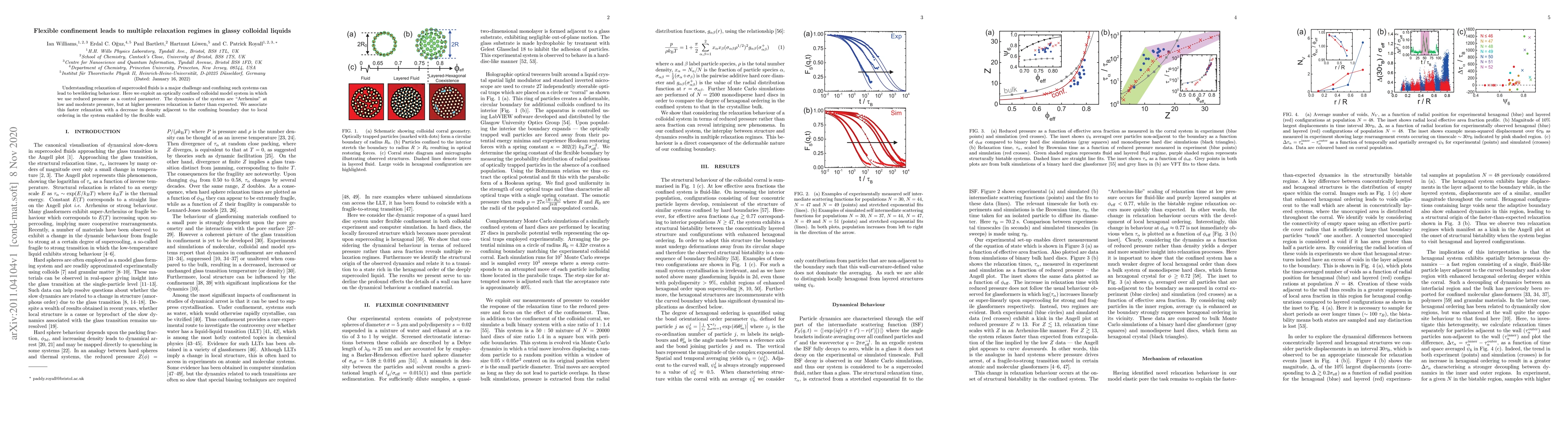 Thumbnail for Flexible confinement leads to multiple relaxation regimes in glassy
  colloidal liquids