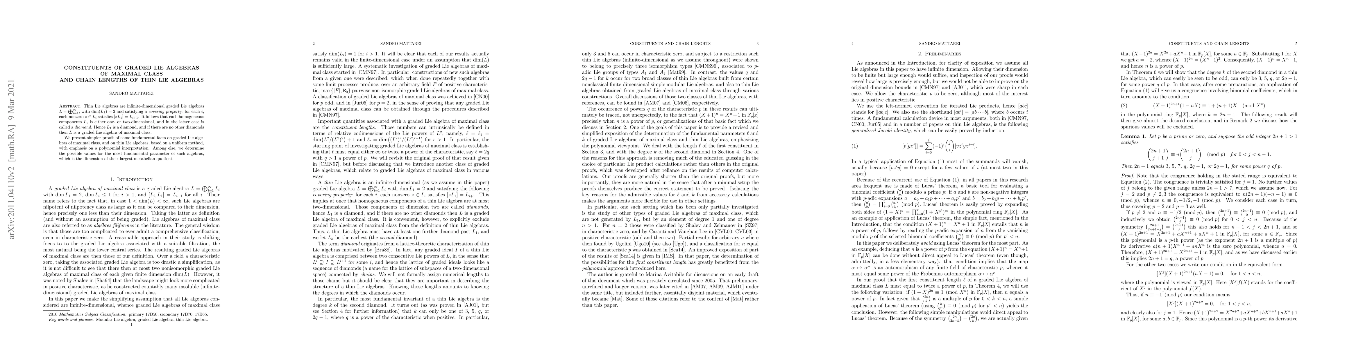 Thumbnail for Constituents of graded Lie algebras of maximal class and chain lengths
  of thin Lie algebras