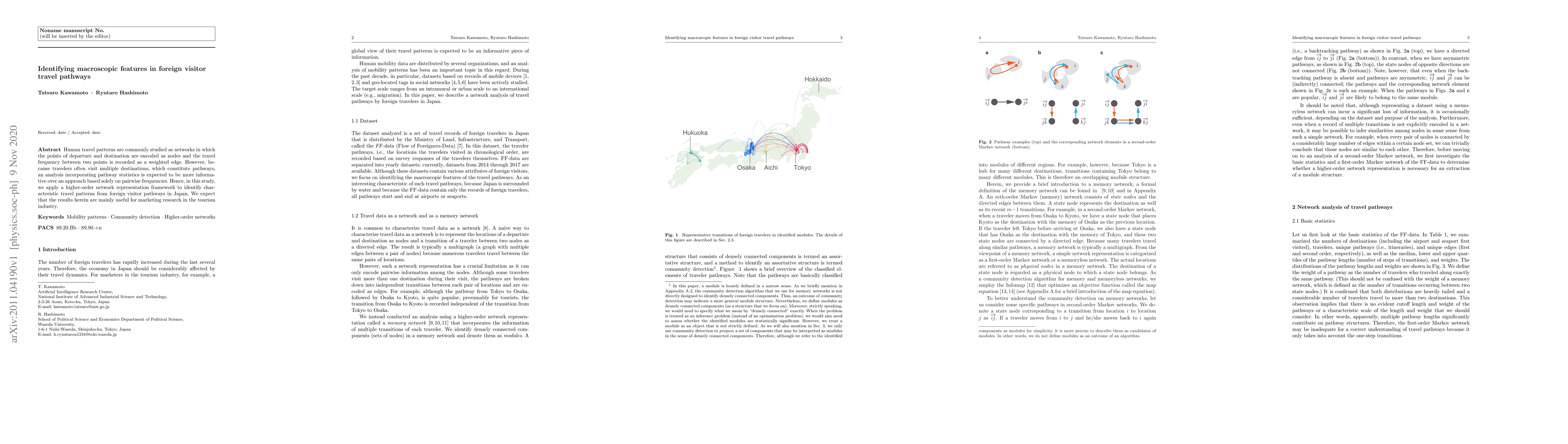 Thumbnail for Identifying macroscopic features in foreign visitor travel pathways