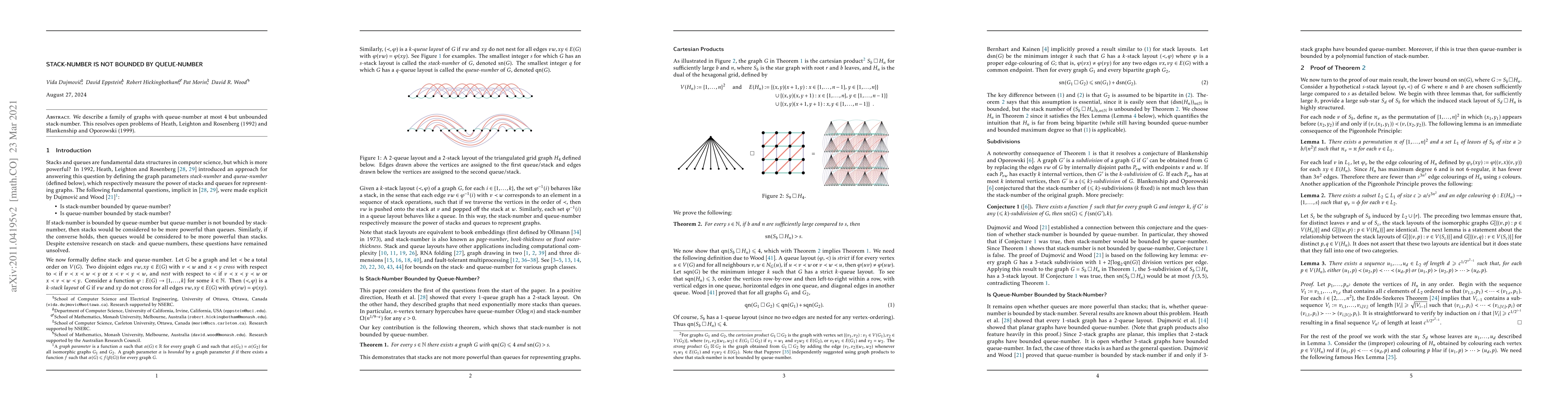 Thumbnail for Stack-number is not bounded by queue-number