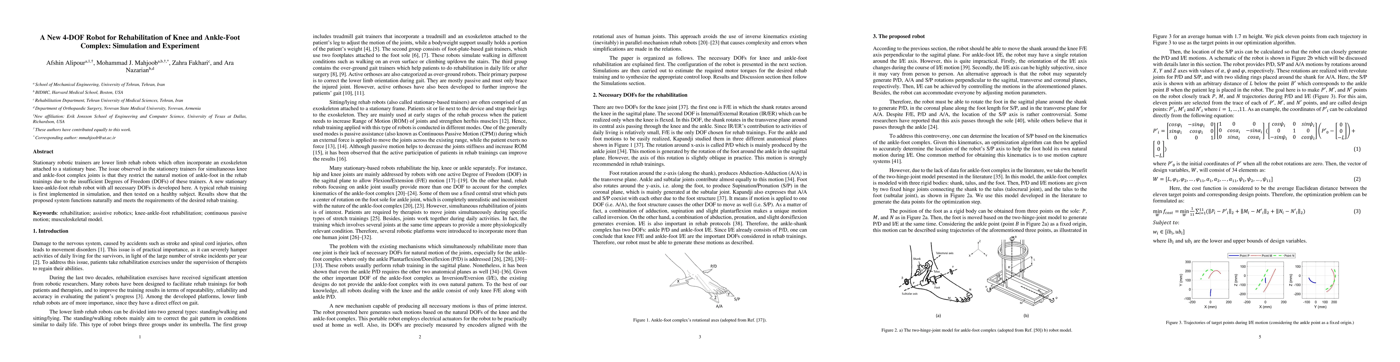 Thumbnail for A New 4-DOF Robot for Rehabilitation of Knee and Ankle-Foot Complex:
  Simulation and Experiment