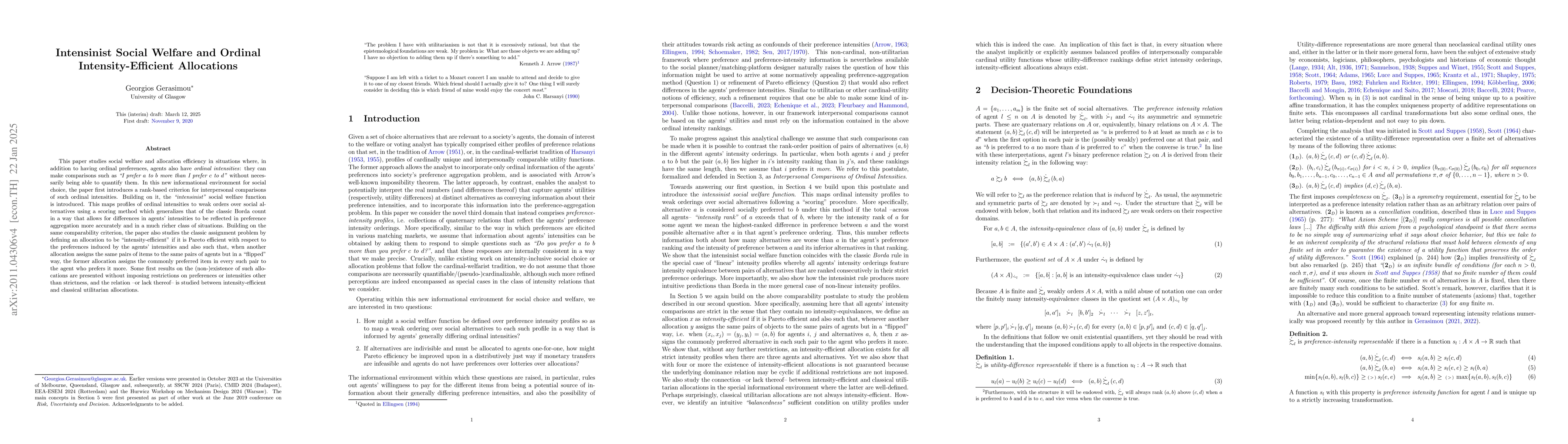 Thumbnail for Ordinal Intensity-Efficient Allocations