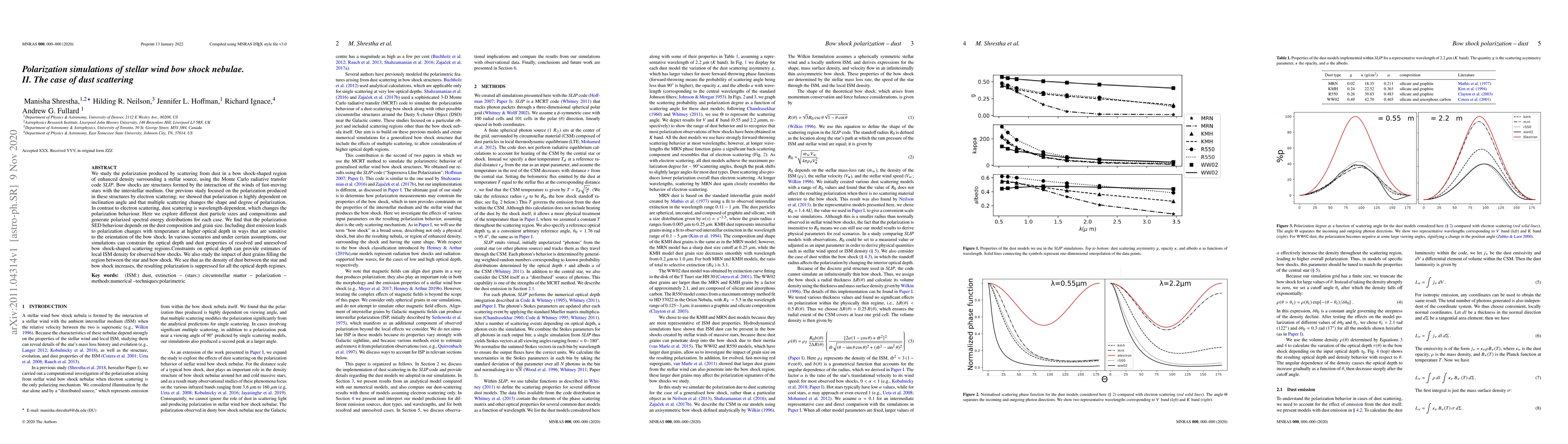 Thumbnail for Polarization simulations of stellar wind bow shock nebulae. II. The case
  of dust scattering