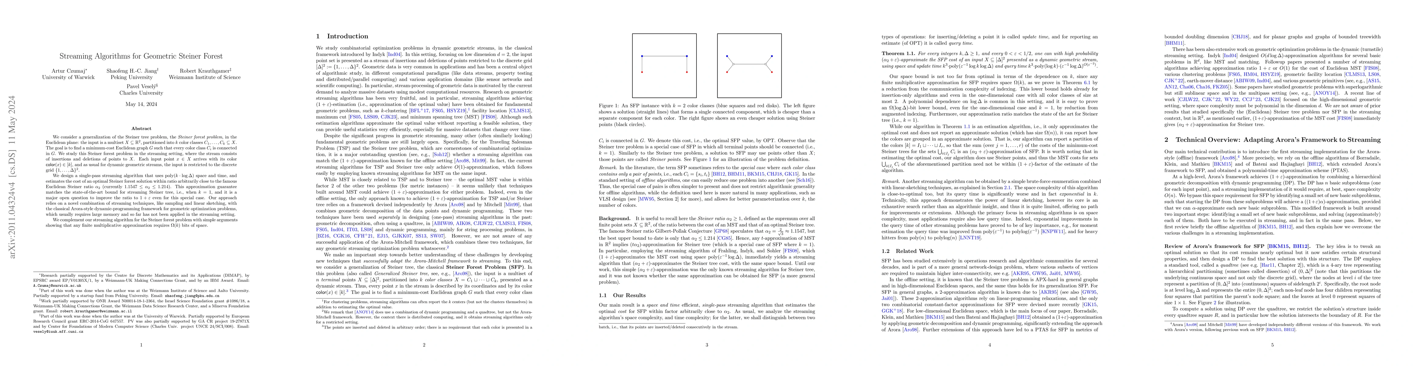 Thumbnail for Streaming Algorithms for Geometric Steiner Forest