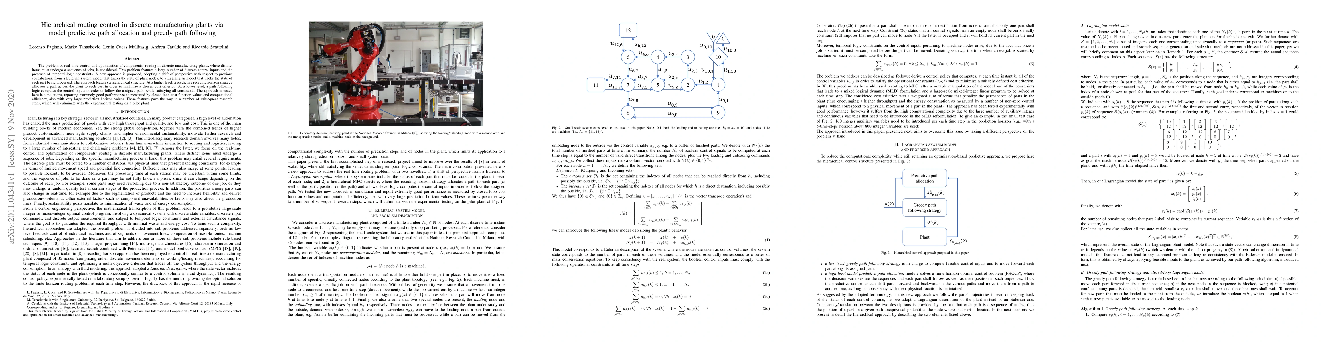 Thumbnail for Hierarchical routing control in discrete manufacturing plants via model
  predictive path allocation and greedy path following
