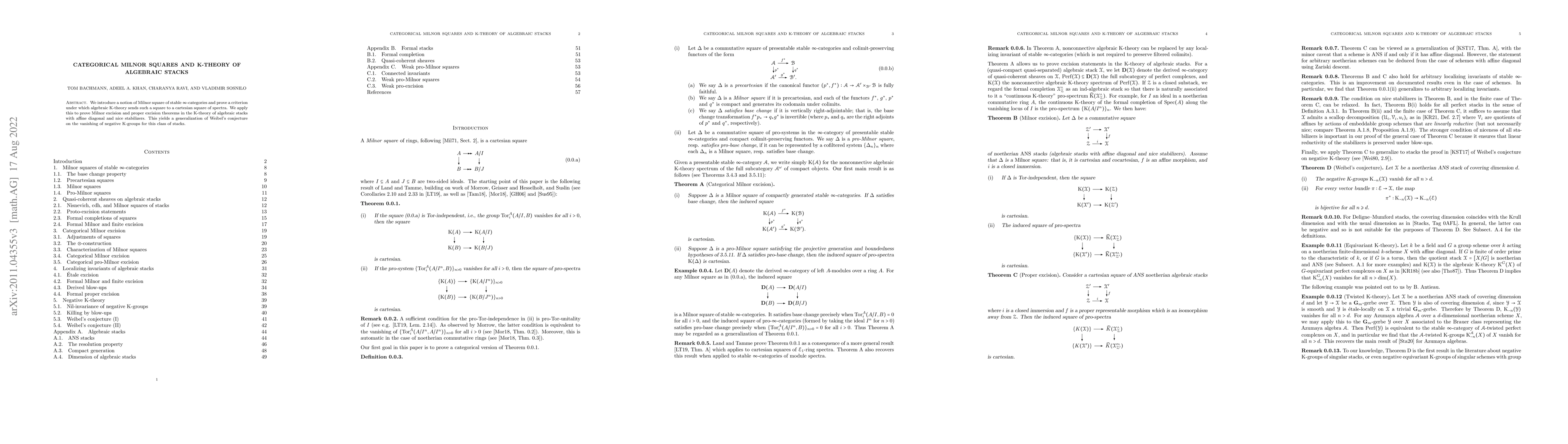 Thumbnail for Categorical Milnor squares and K-theory of algebraic stacks