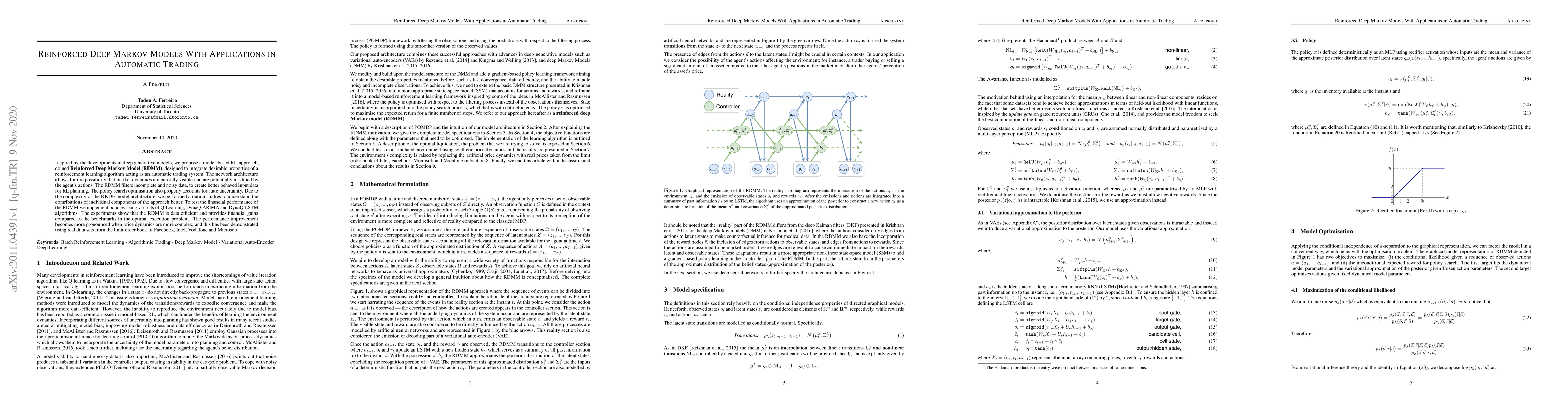 Thumbnail for Reinforced Deep Markov Models With Applications in Automatic Trading