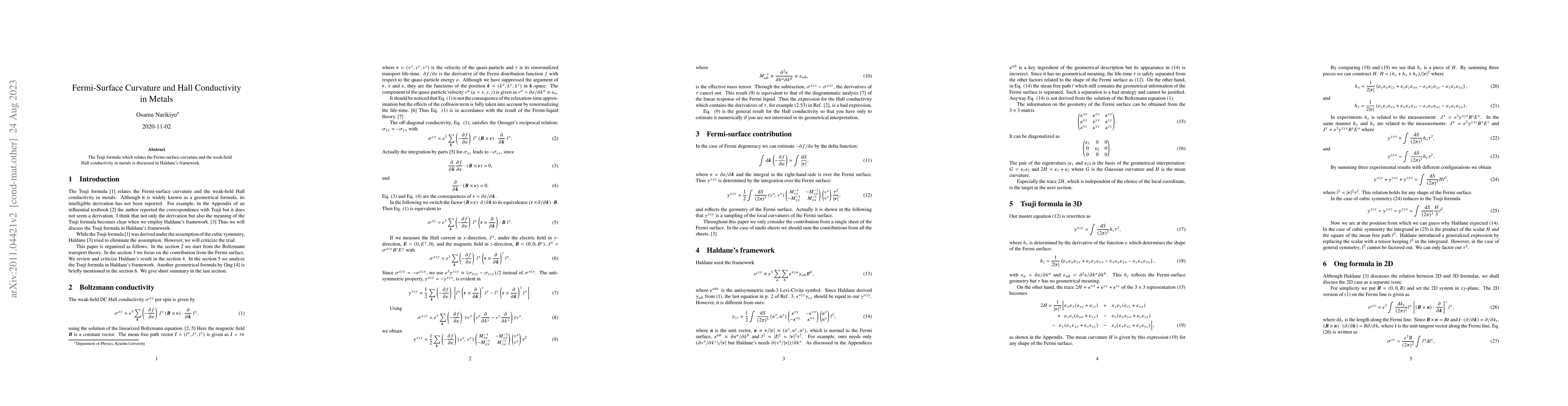 Thumbnail for Fermi-Surface Curvature and Hall Conductivity in Metals