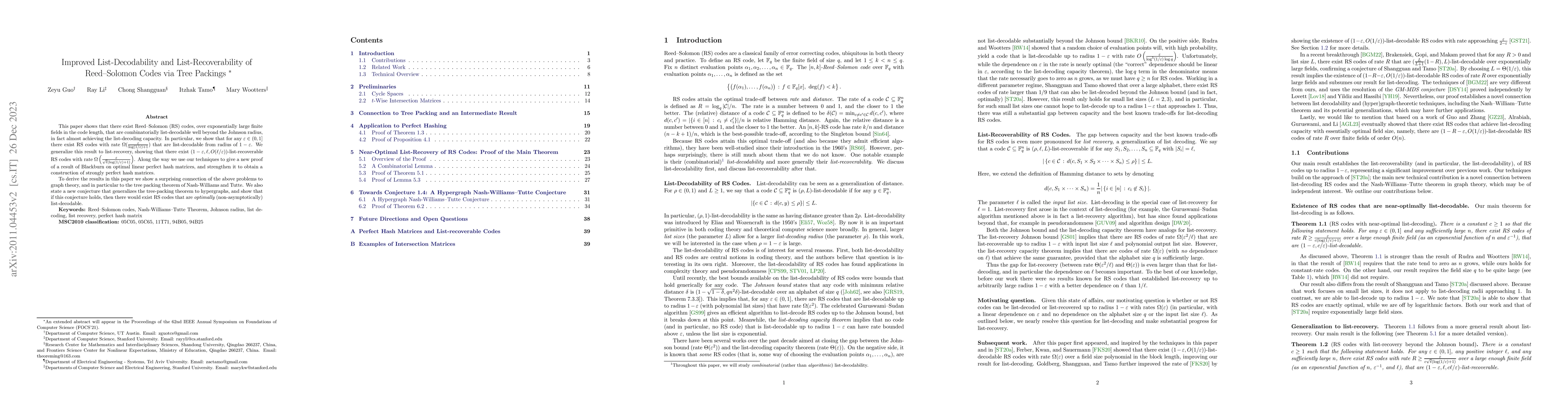 Thumbnail for Improved List-Decodability of Reed--Solomon Codes via Tree Packings