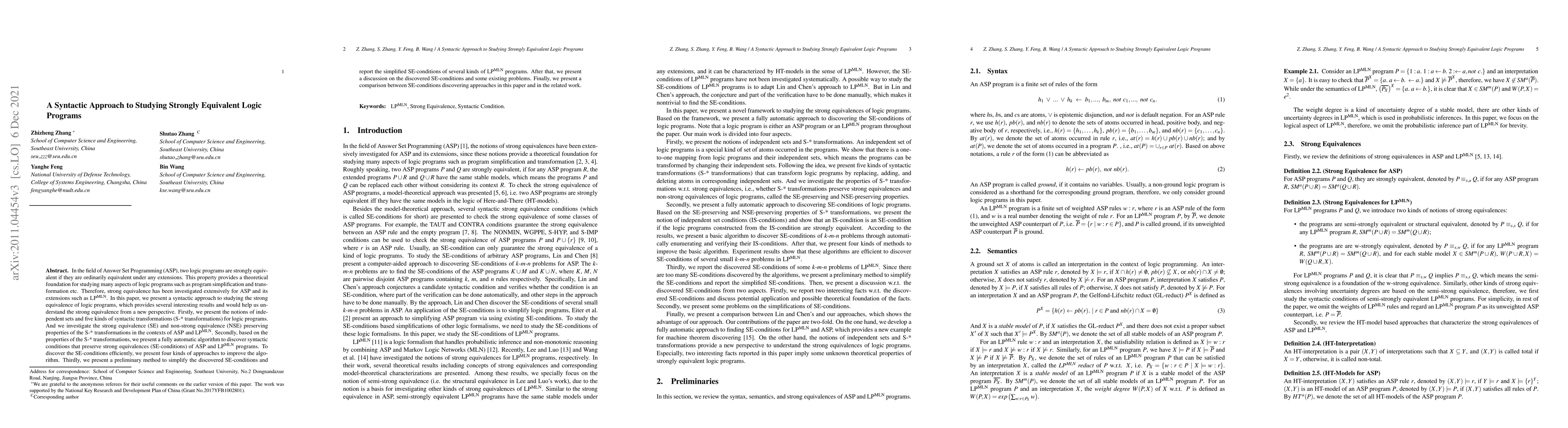 Thumbnail for A Syntactic Approach to Studying Strongly Equivalent Logic Programs