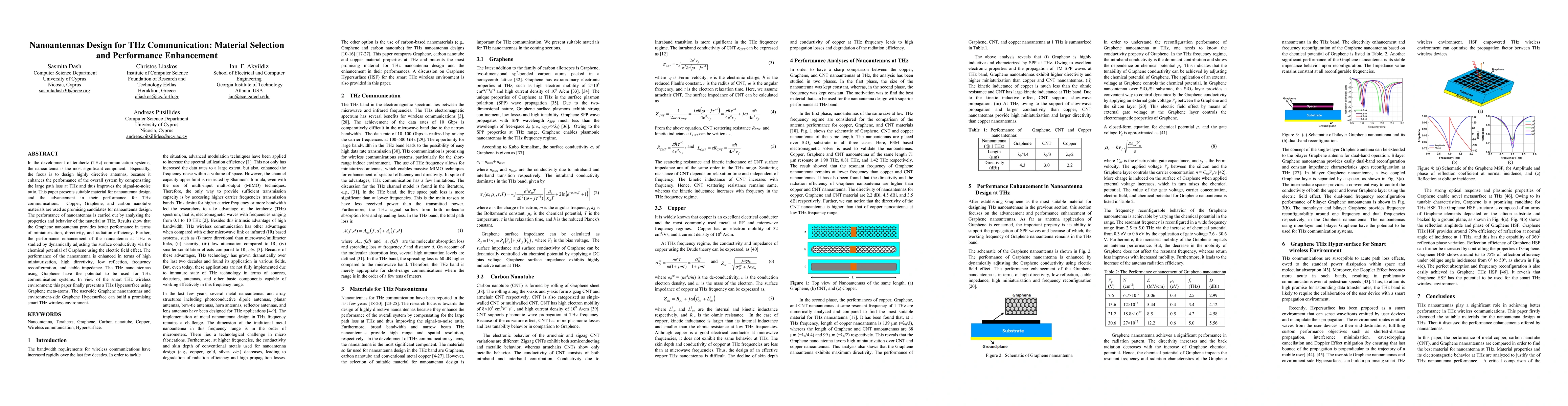 Thumbnail for Nanoantennas Design for THz Communication: Material Selection and
  Performance Enhancement