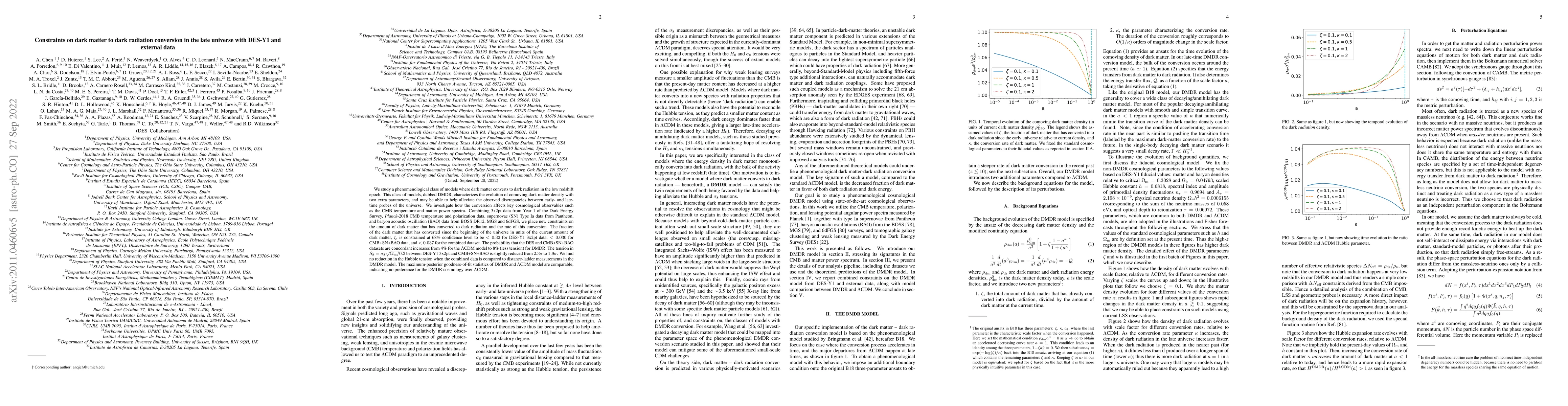 Thumbnail for Constraints on dark matter to dark radiation conversion in the late
  universe with DES-Y1 and external data