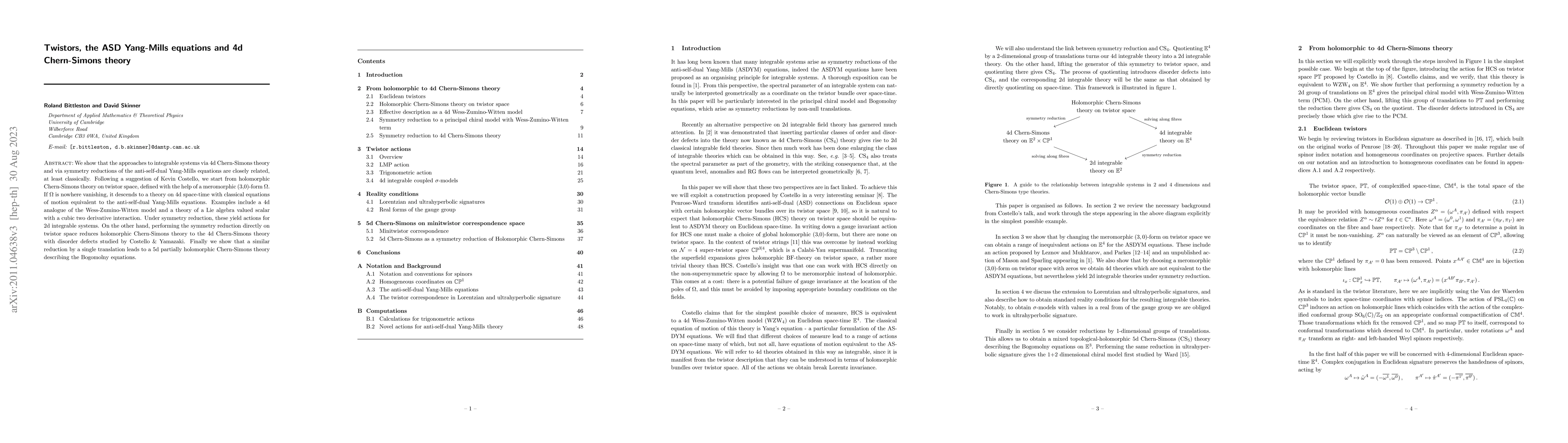 Thumbnail for Twistors, the ASD Yang-Mills equations, and 4d Chern-Simons theory