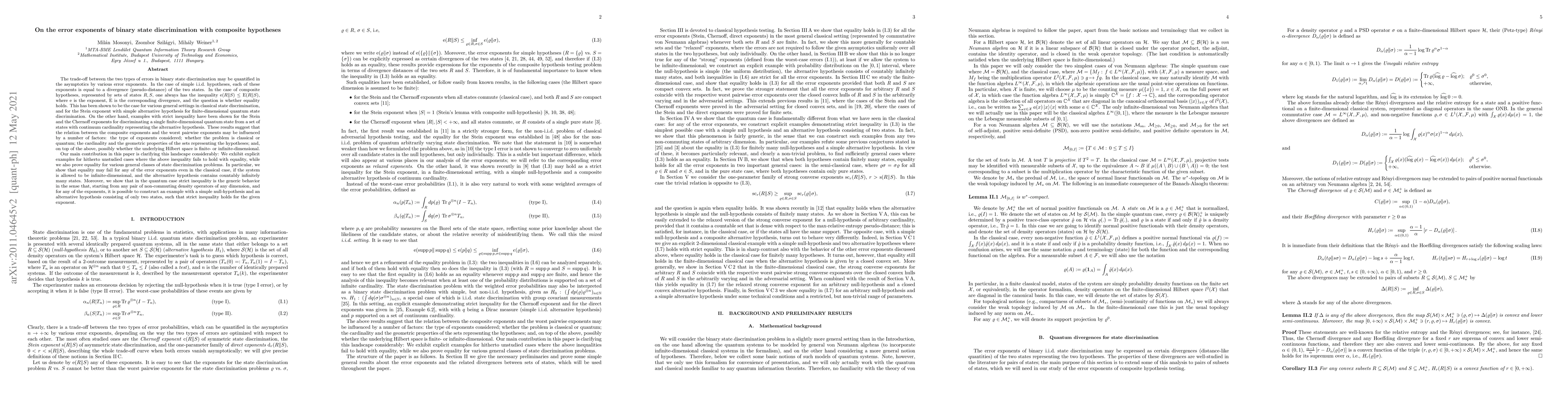 Thumbnail for On the error exponents of binary state discrimination with composite
  hypotheses