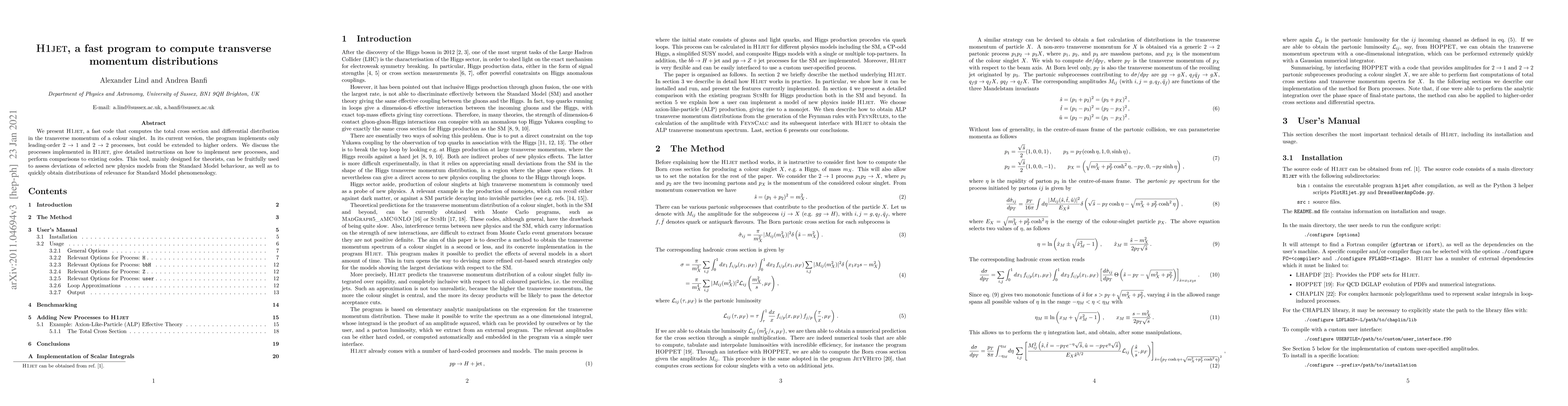 Thumbnail for H1jet, a fast program to compute transverse momentum distributions