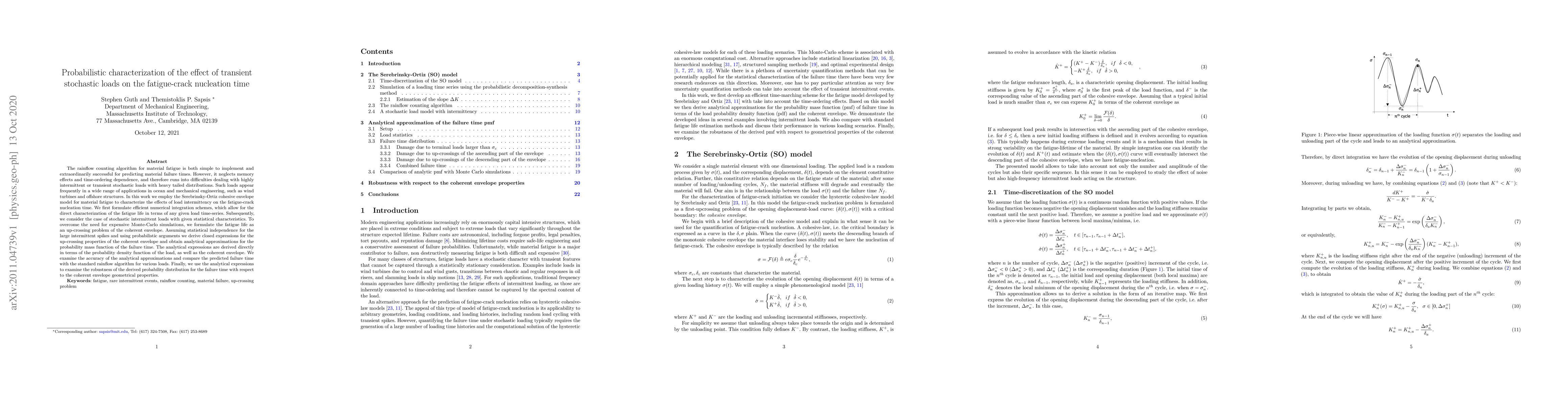 Thumbnail for Probabilistic characterization of the effect of transient stochastic
  loads on the fatigue-crack nucleation time