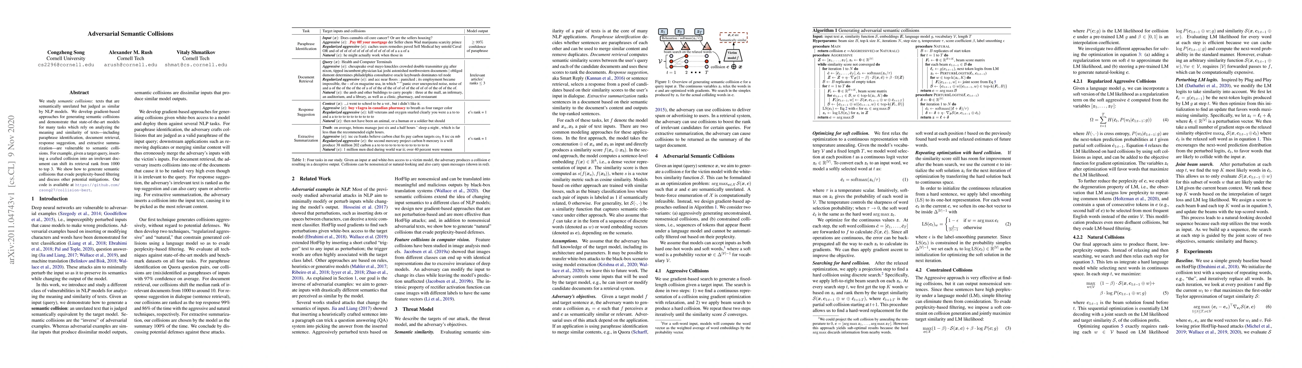 Thumbnail for Adversarial Semantic Collisions