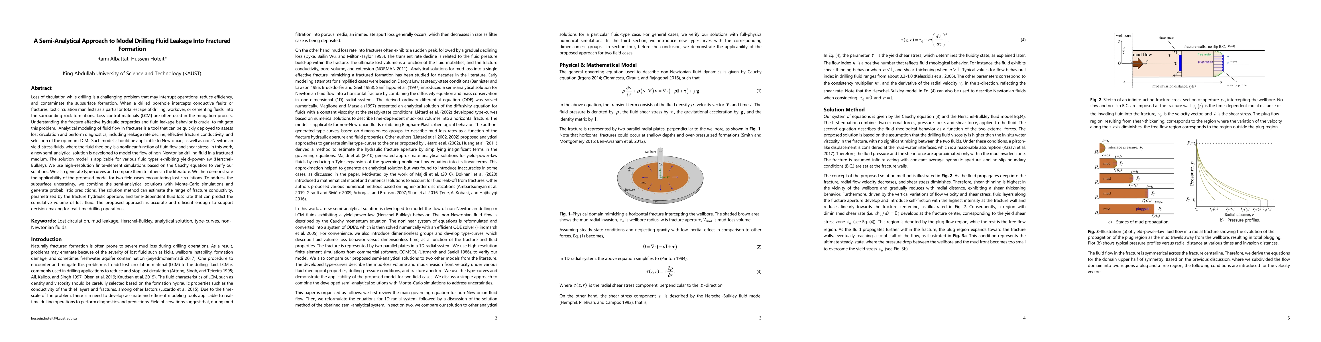 Thumbnail for A Semi-Analytical Approach to Model Drilling Fluid Leakage Into
  Fractured Formation