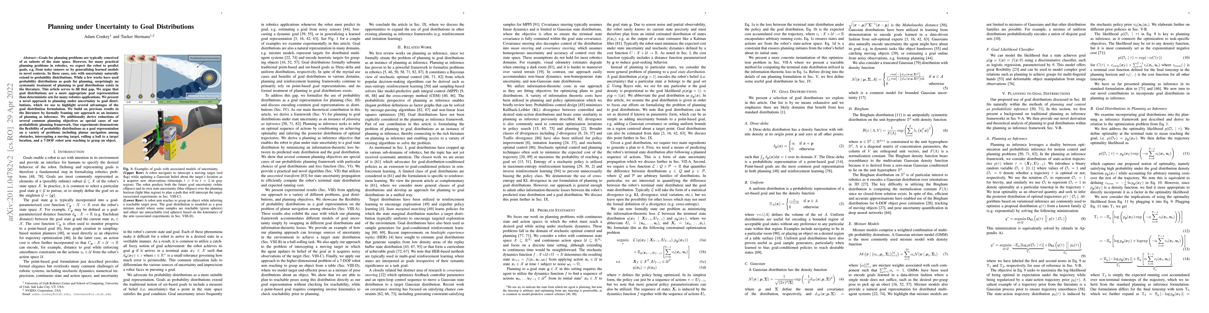 Thumbnail for Planning under Uncertainty to Goal Distributions