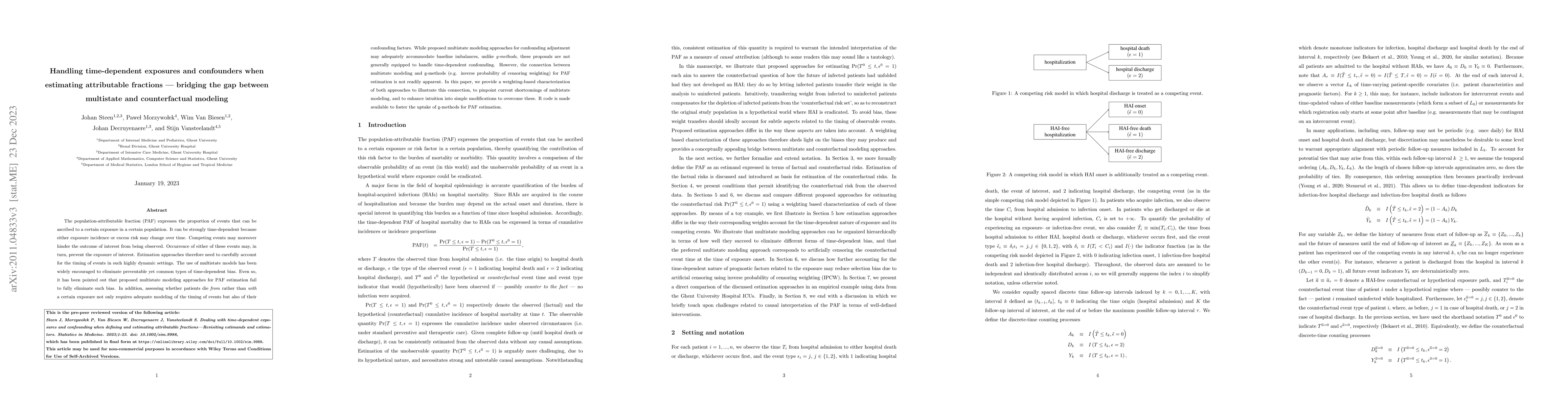 Thumbnail for Handling time-dependent exposures and confounders when estimating
  attributable fractions -- bridging the gap between multistate and
  counterfactual modeling