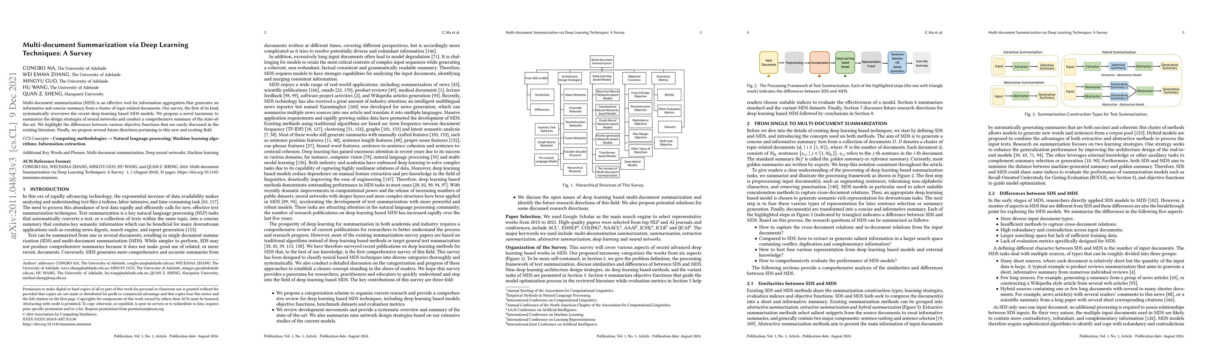 Thumbnail for Multi-document Summarization via Deep Learning Techniques: A Survey