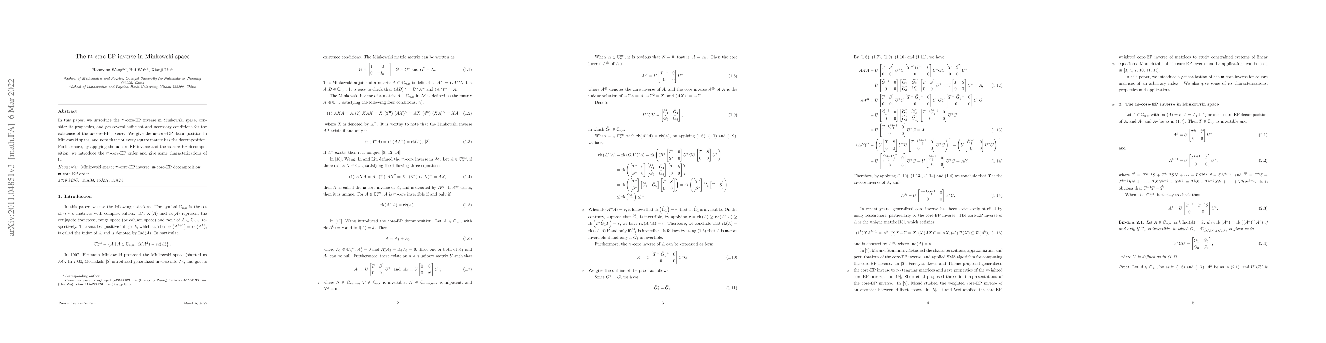 Thumbnail for The m-core-EP inverse in Minkowski space