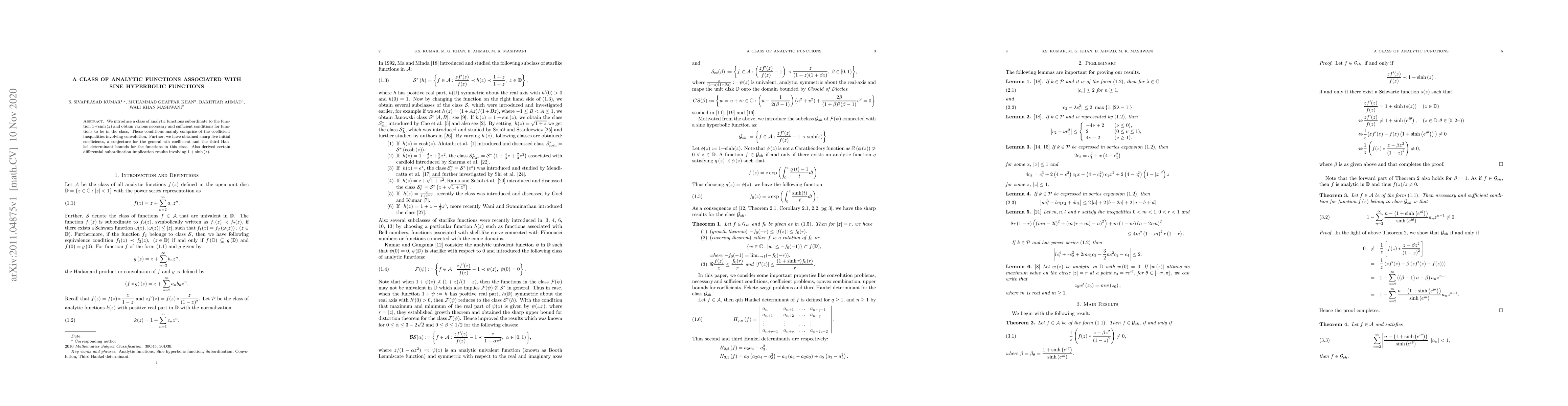 Thumbnail for A Class of Analytic Functions associated with Sine Hyperbolic Functions