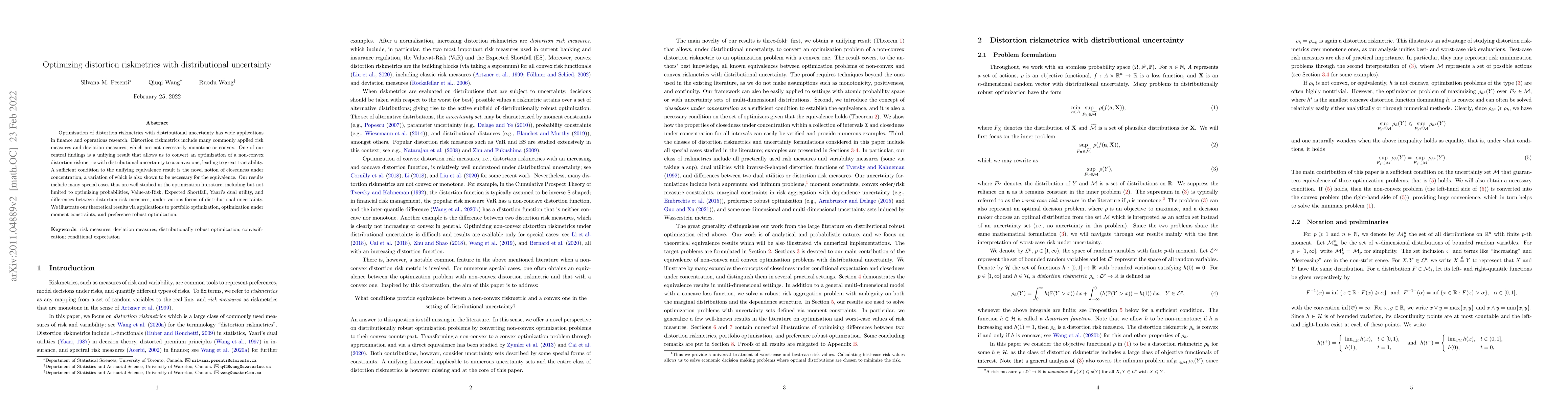 Thumbnail for Optimizing distortion riskmetrics with distributional uncertainty