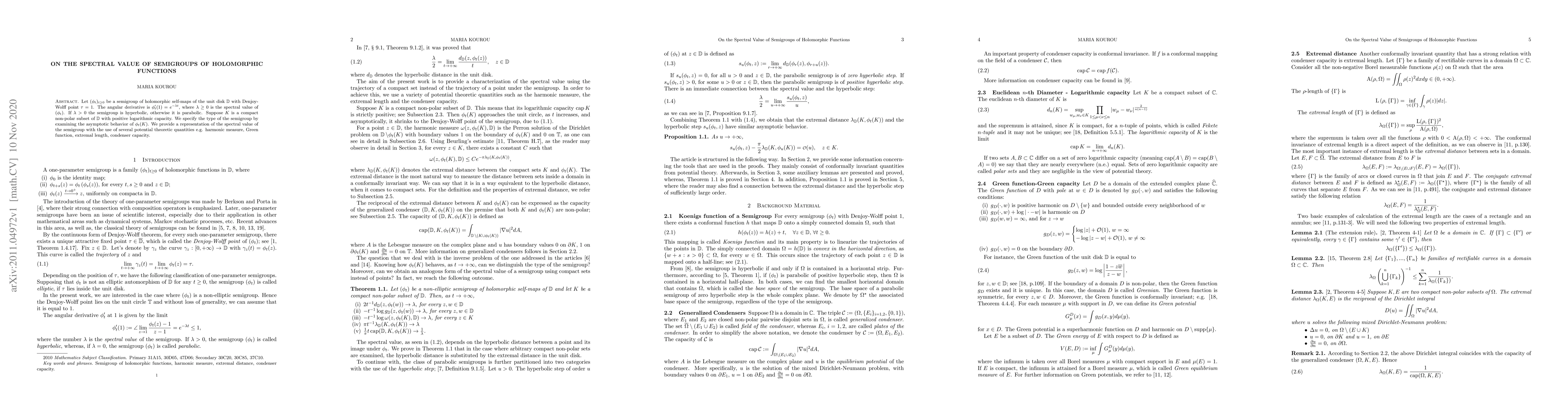 Thumbnail for On the spectral value of Semigroups of Holomorphic Functions