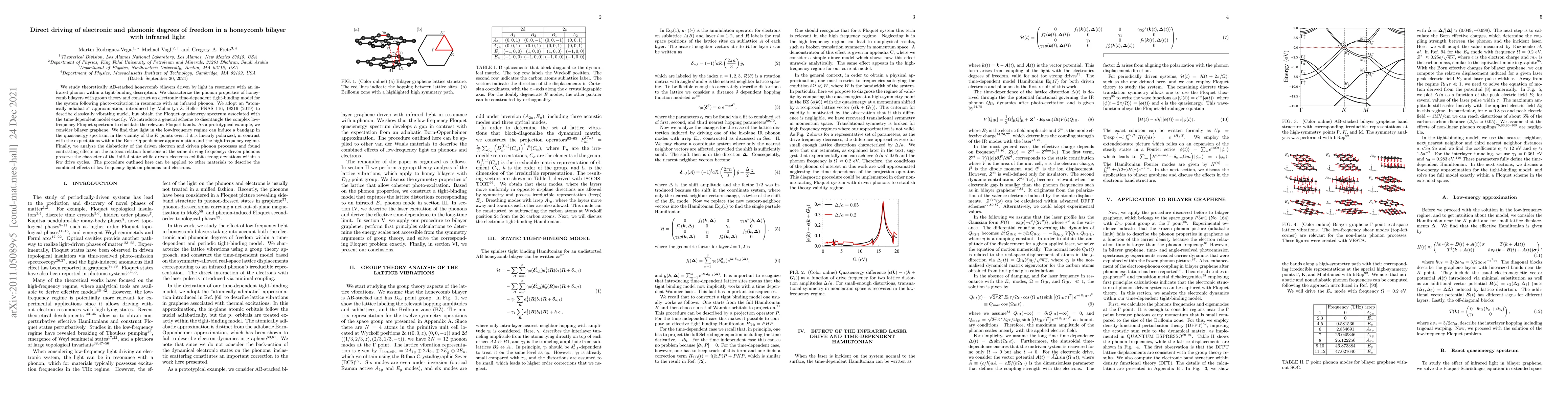 Thumbnail for Direct driving of electronic and phononic degrees of freedom in a
  honeycomb bilayer with infrared light