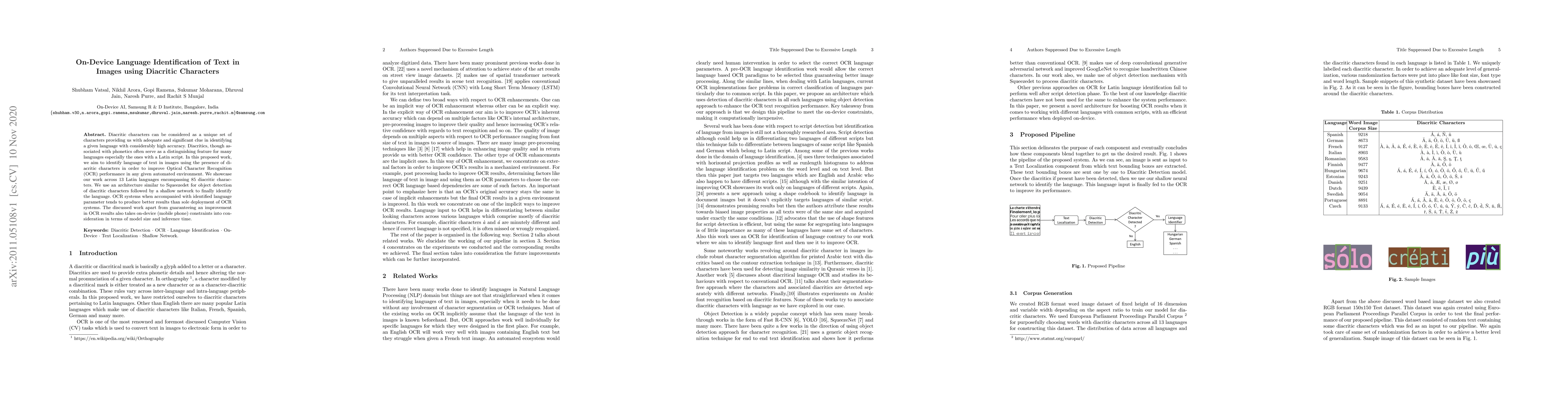 Thumbnail for On-Device Language Identification of Text in Images using Diacritic
  Characters
