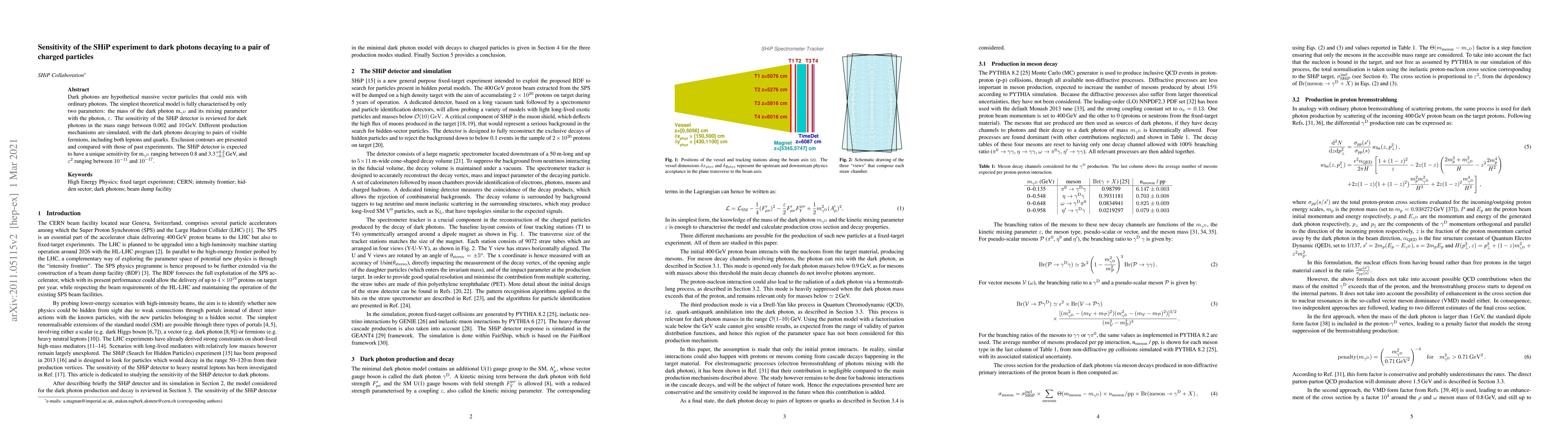Thumbnail for Sensitivity of the SHiP experiment to dark photons decaying to a pair of
  charged particles