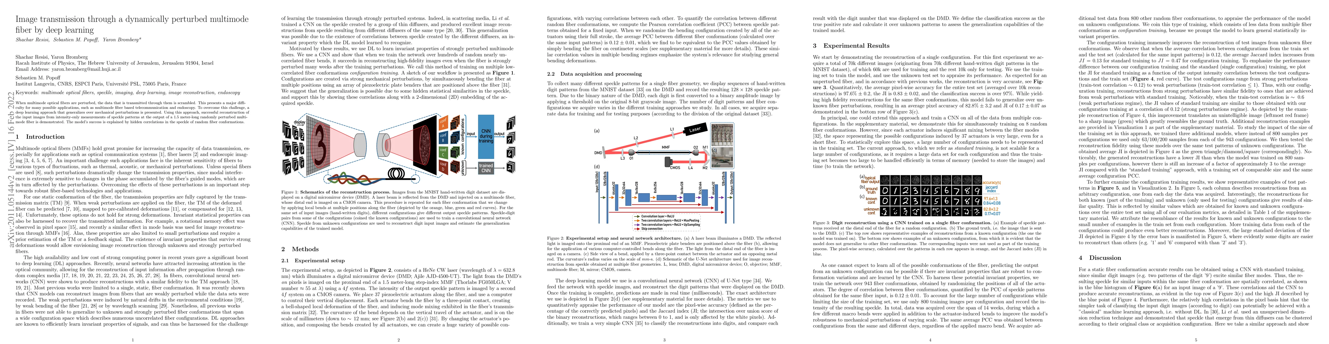 Thumbnail for Image transmission through a flexible multimode fiber by deep learning