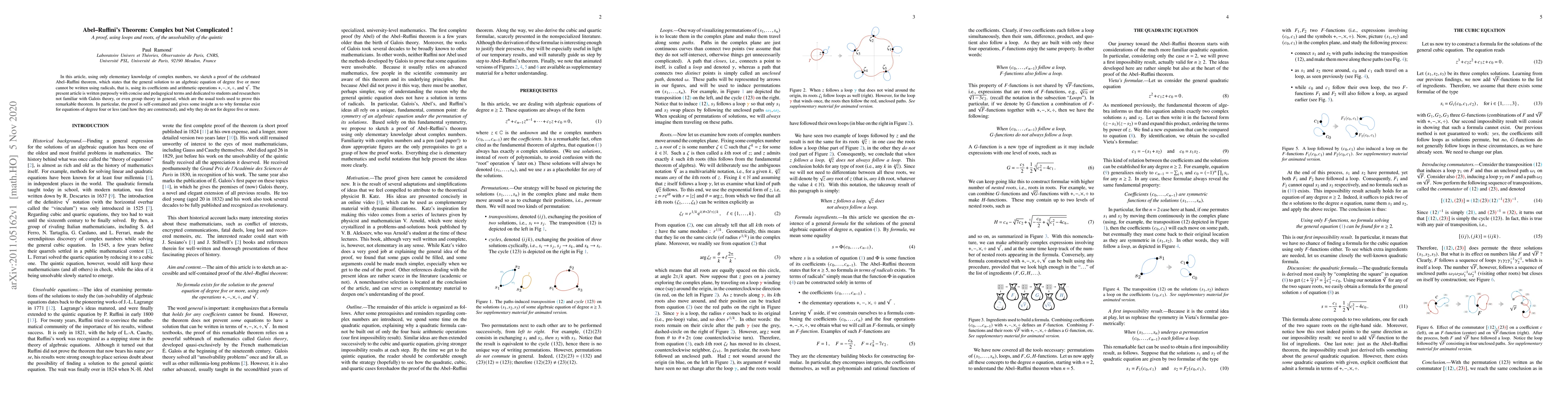 Thumbnail for Abel-Ruffini's Theorem: Complex but Not Complicated!