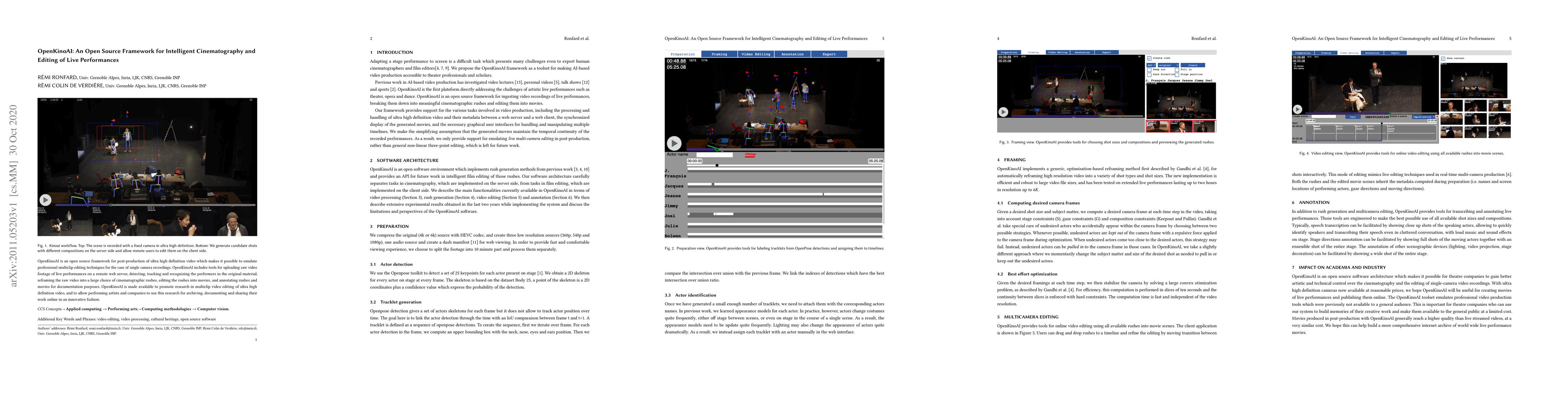 Thumbnail for OpenKinoAI: An Open Source Framework for Intelligent Cinematography and
  Editing of Live Performances