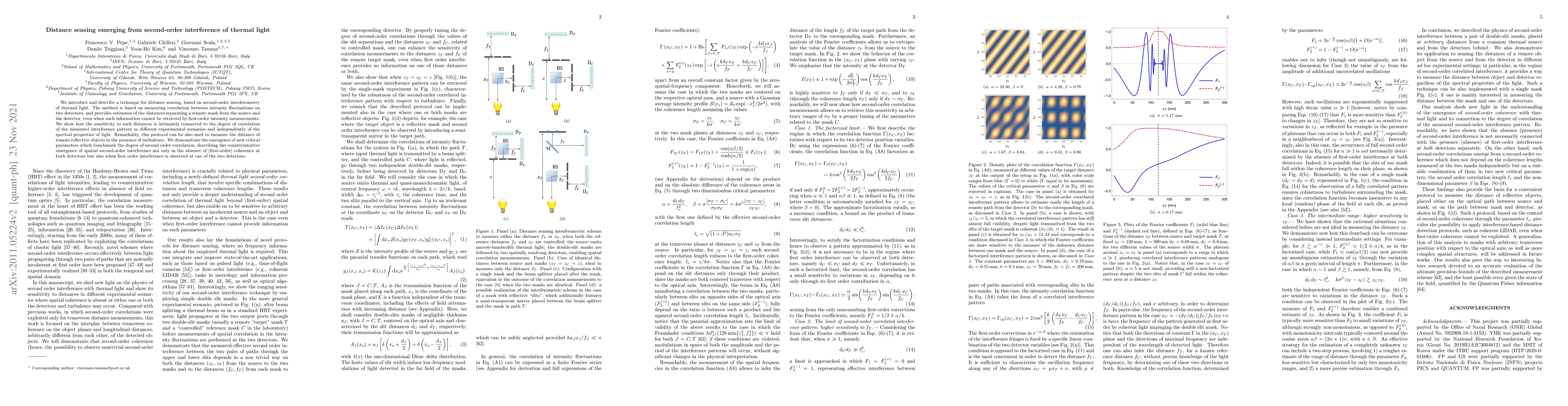 Thumbnail for Distance sensing emerging from second-order interference of thermal
  light