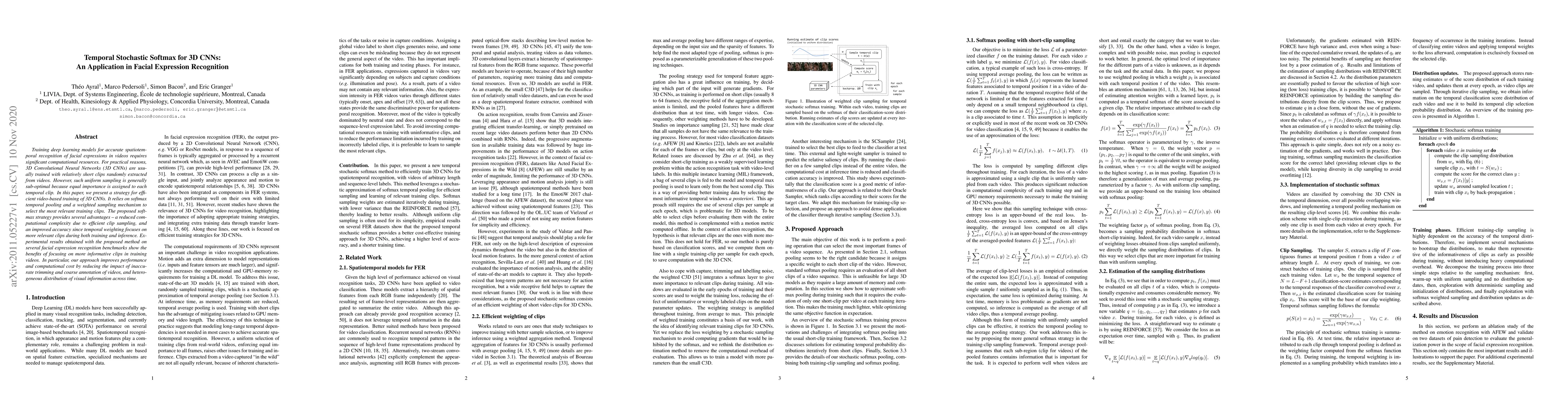 Thumbnail for Temporal Stochastic Softmax for 3D CNNs: An Application in Facial
  Expression Recognition
