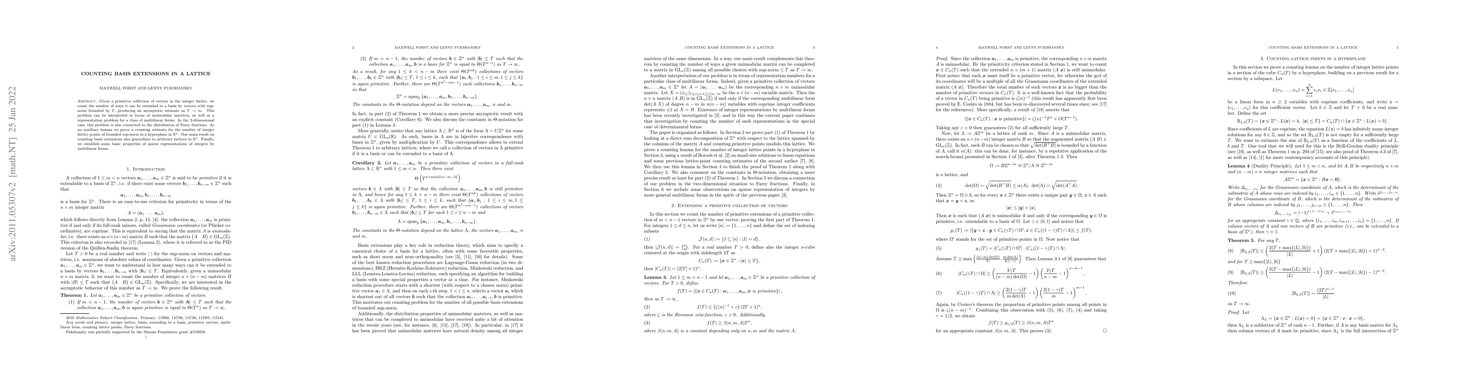 Thumbnail for Counting basis extensions in a lattice