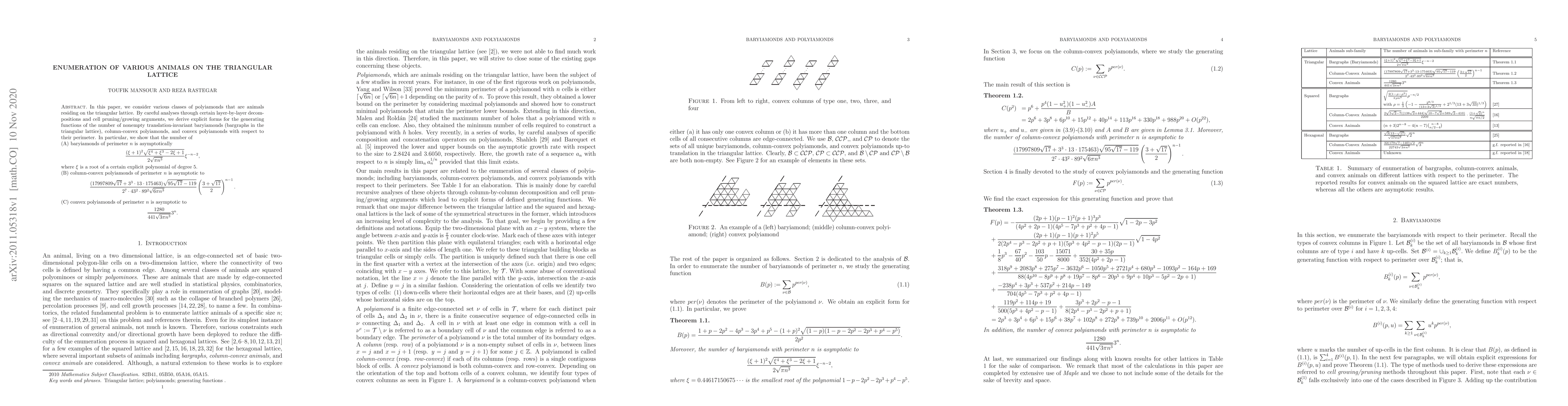 Thumbnail for Enumeration of Various Animals on the Triangular Lattice