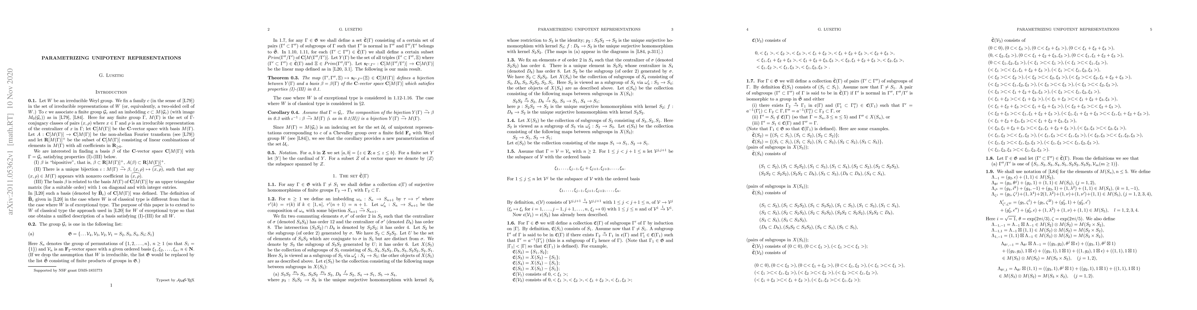 Thumbnail for Parametrizing unipotent representations