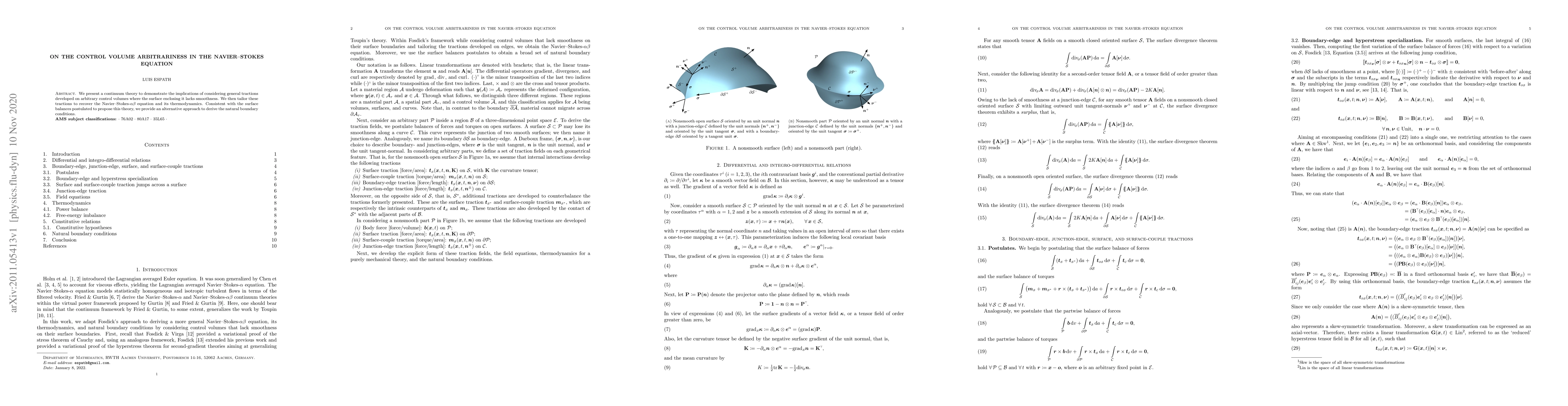 Thumbnail for On the control volume arbitrariness in the Navier--Stokes equation