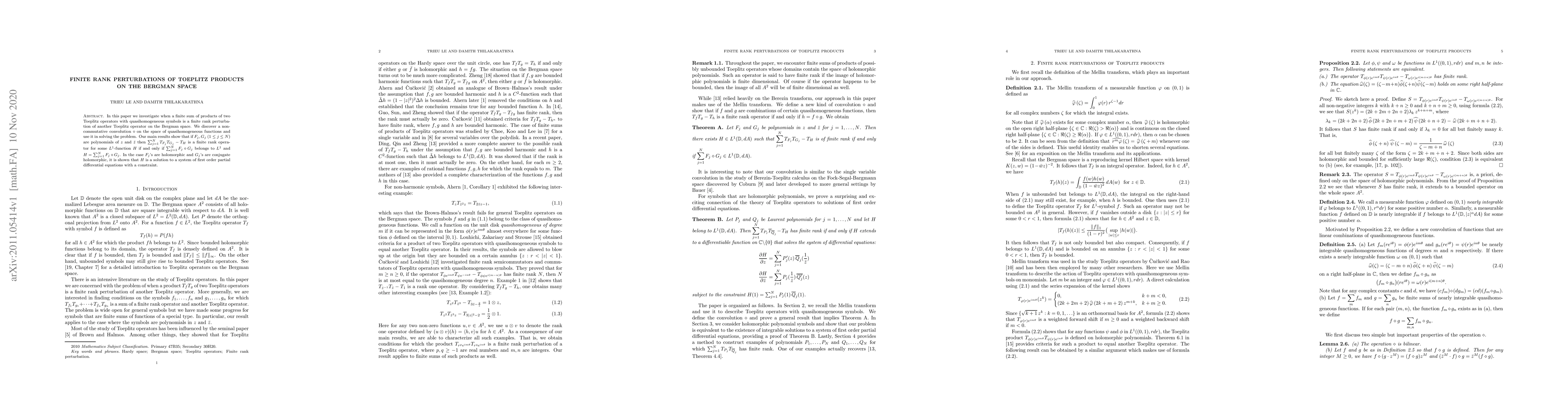 Thumbnail for Finite Rank Perturbations of Toeplitz Products on the Bergman Space