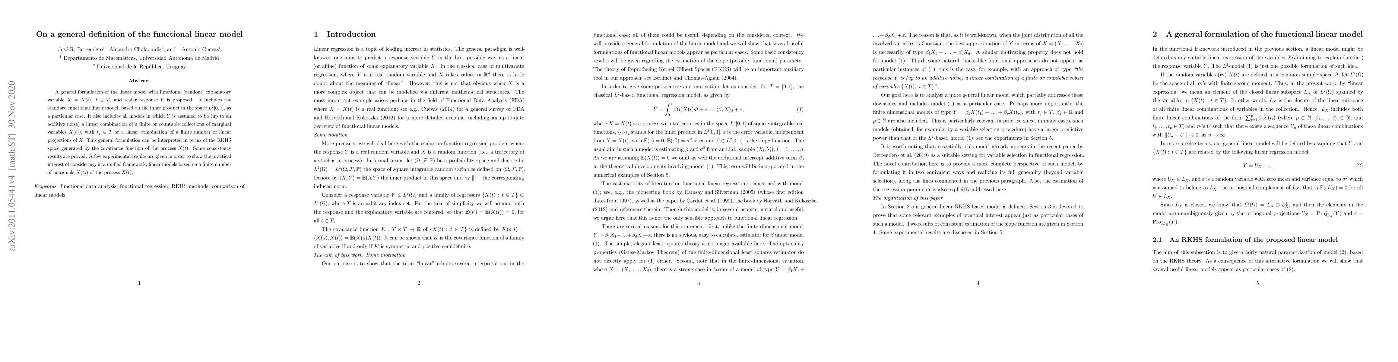 Thumbnail for On a general definition of the functional linear model