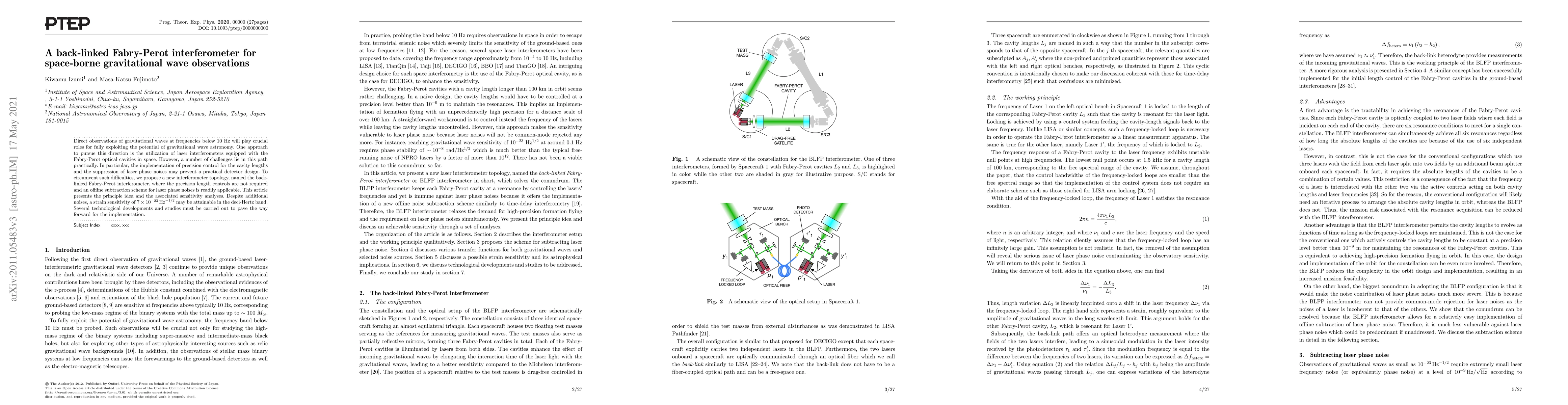 Thumbnail for A back-linked Fabry-Perot interferometer for space-borne gravitational
  wave observations