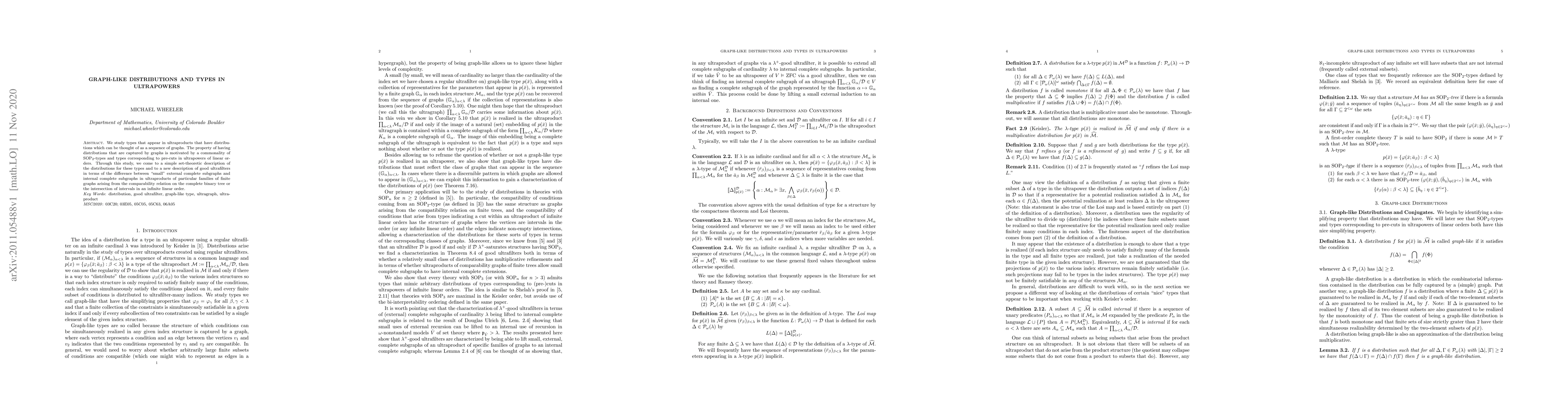 Thumbnail for Graph-like Distributions and Types in Ultrapowers