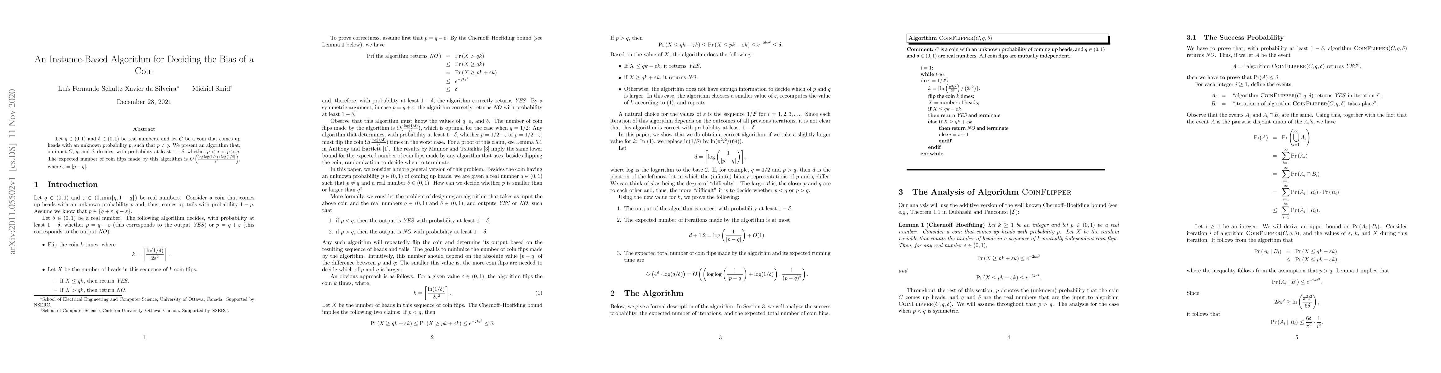 Thumbnail for An Instance-Based Algorithm for Deciding the Bias of a Coin